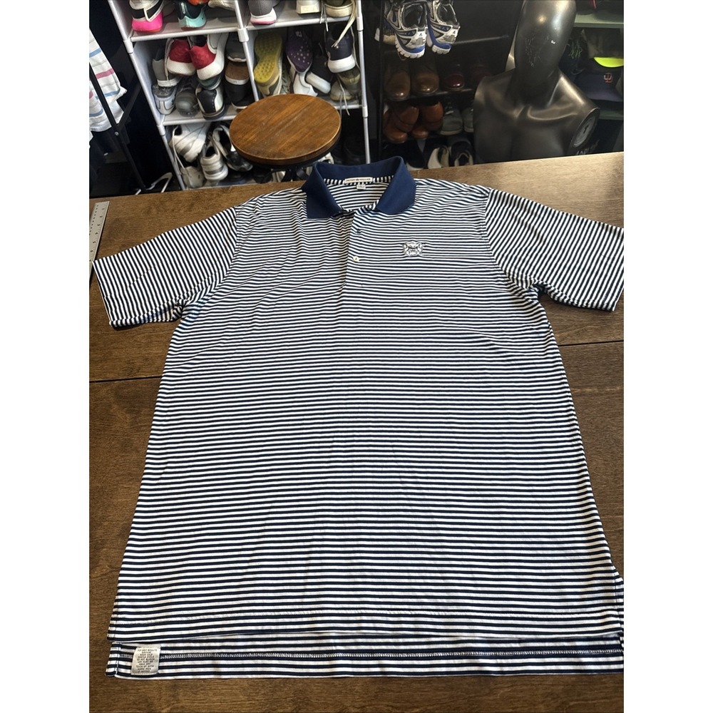 Peter Millar Crown Men's Large Polo Shirt Navy White Butler Bulldogs Golf NCAA